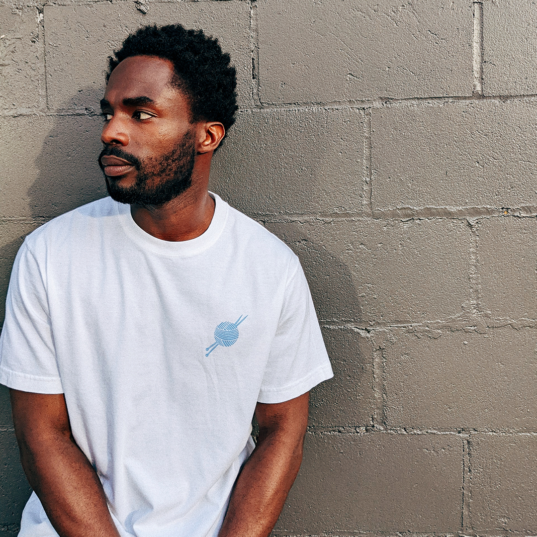 OG Logo White/Carolina Blue Tee - Tight Knit Clothing