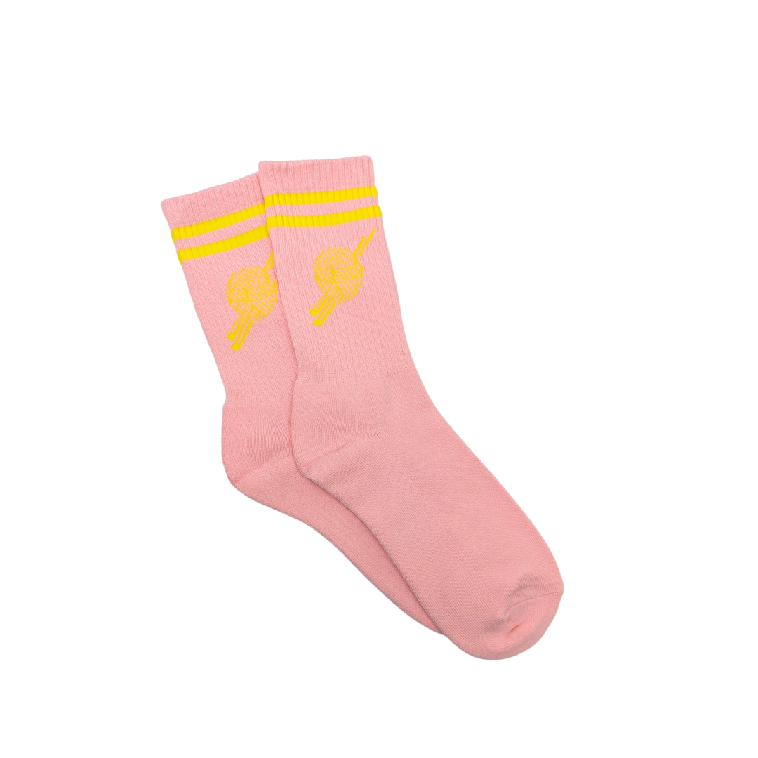 OG Logo Tight Knit Socks Pink/Yellow