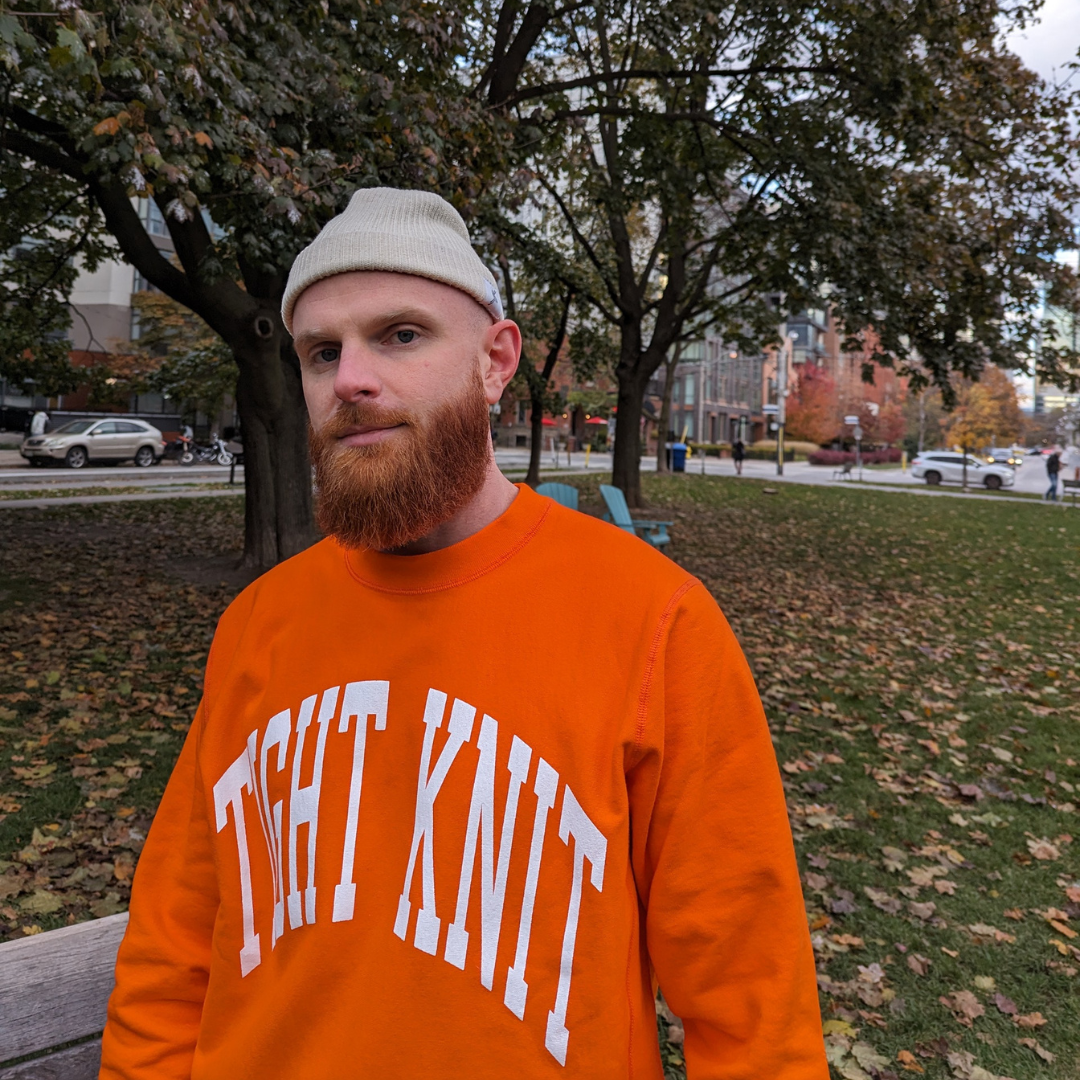 Tight Knit Collegiate Crewneck Orange